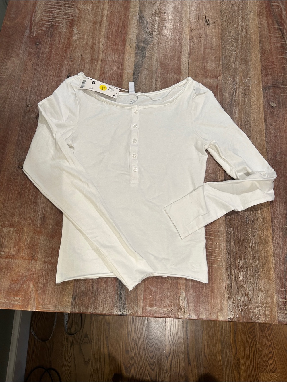 Urban Outfitters Betty White Boatneck Long Sleeve Henley Top
